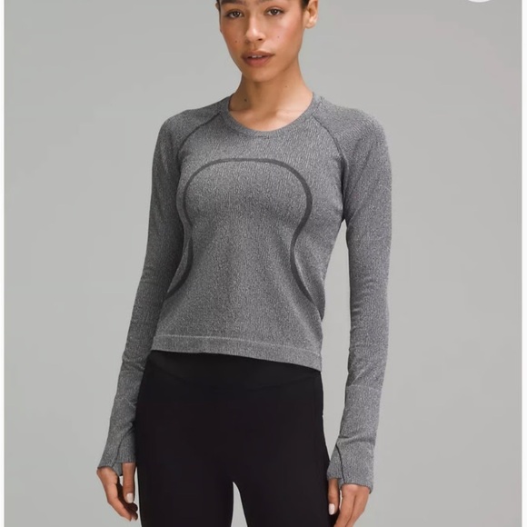 Lululemon Swiftly Tech Women Size 2 Chic Gray Long Sleeve Waist Leg - Picture 1 of 10